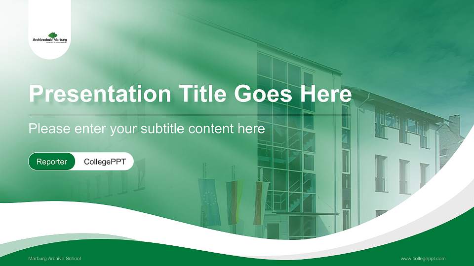 Marburg Archive School Lecture Sharing and Networking Event PPT Template16:9 ratio PPT effect preview image