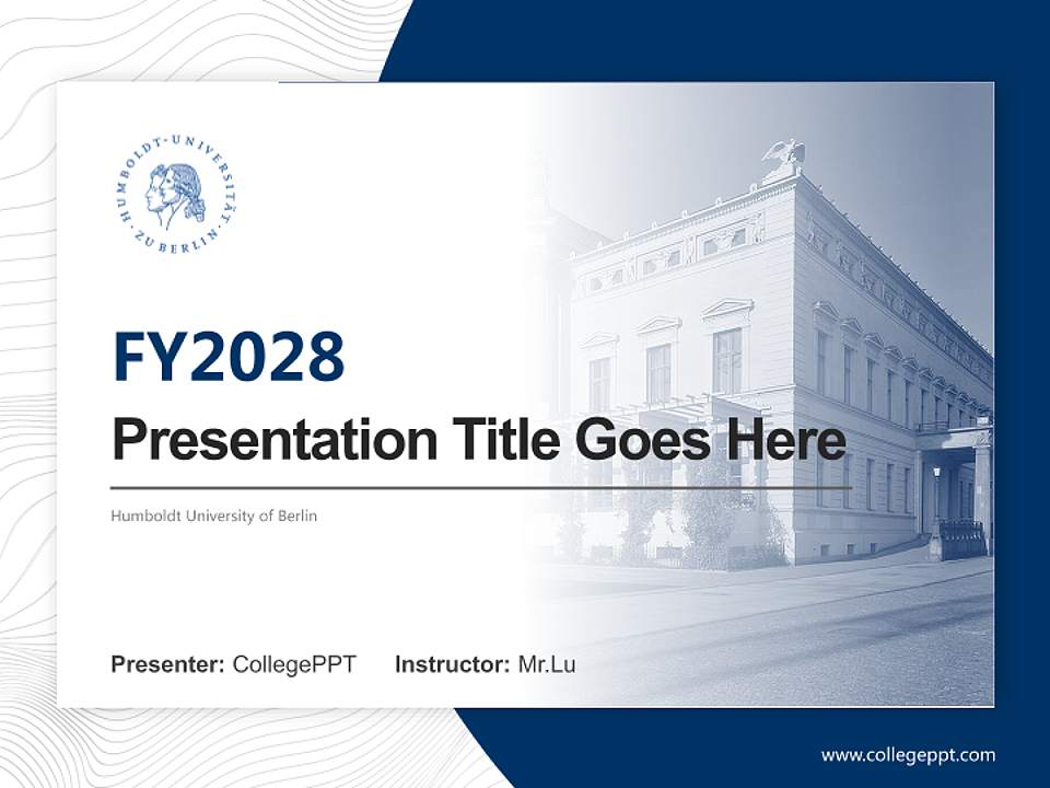 Humboldt University of Berlin Academic Presentation/Research Findings Report PPT Template4:3 ratio PPT effect preview image5