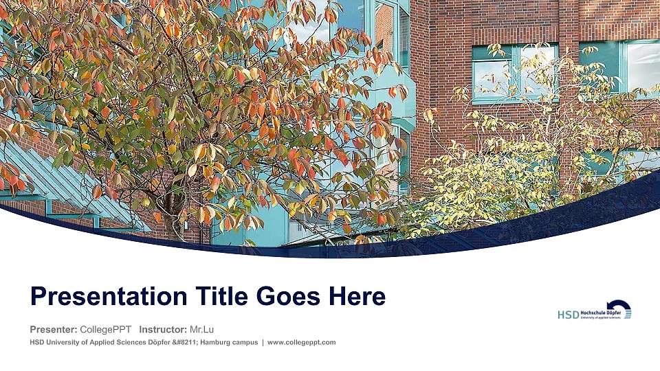 HSD University of Applied Sciences Döpfer – Hamburg campus Course/Courseware Creation PPT Template16:9 ratio PPT effect preview image