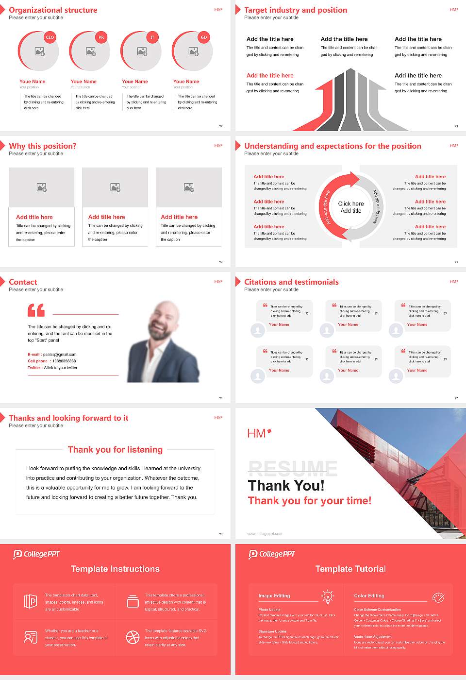 Munich University of Applied Sciences Resume PPT Template16:9 ratio PPT effect preview image4