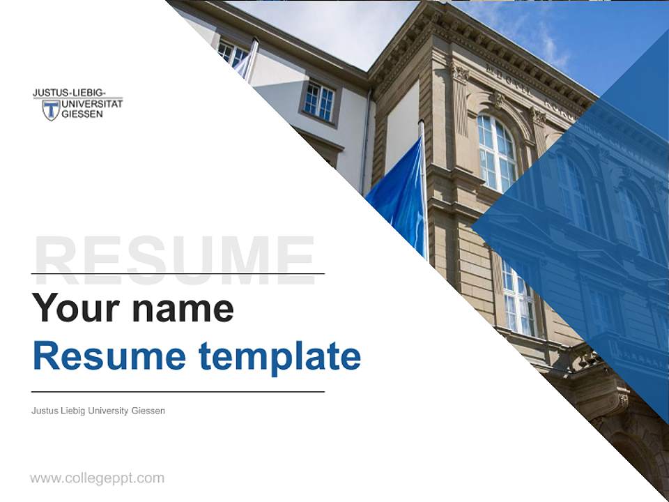 Justus Liebig University Giessen Resume PPT Template4:3 ratio PPT effect preview image5