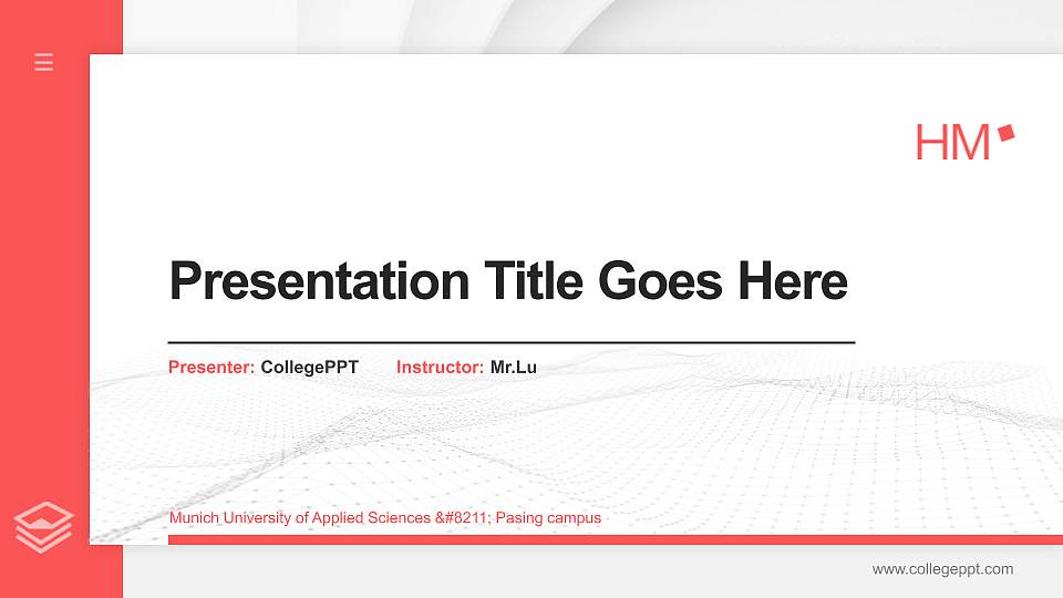 Munich University of Applied Sciences – Pasing campus Thesis Proposal/Graduation Defense PPT Template16:9 ratio PPT effect preview image