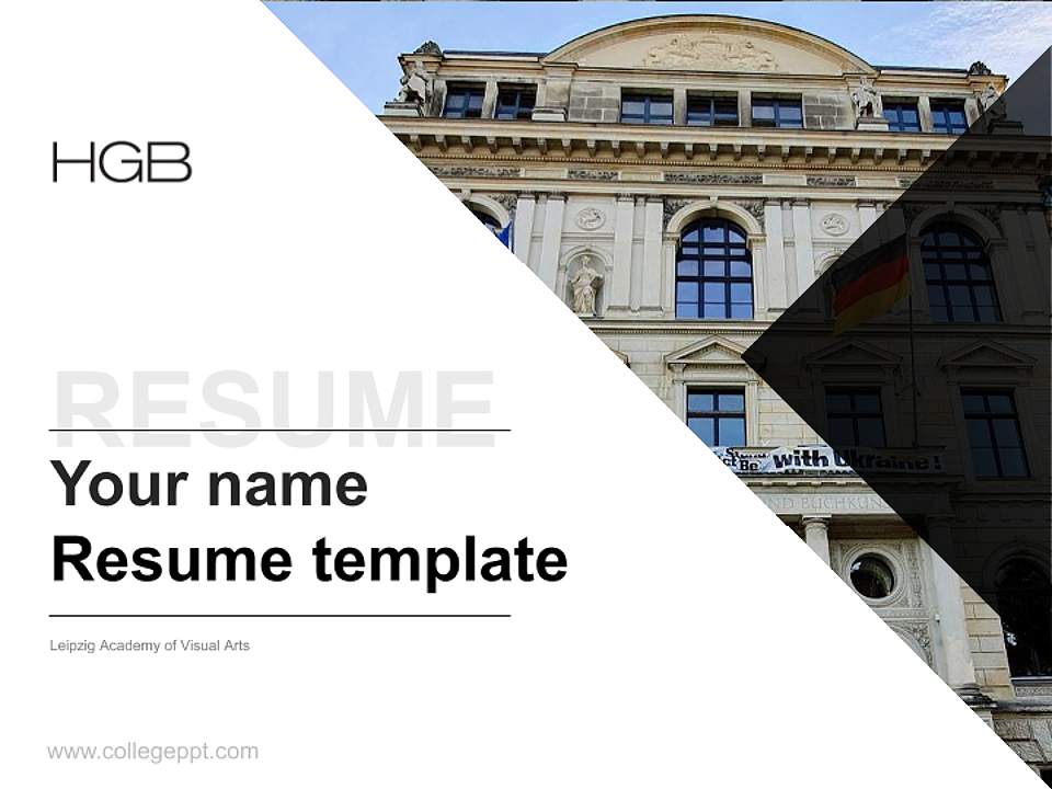 Leipzig Academy of Visual Arts Resume PPT Template4:3 ratio PPT effect preview image5