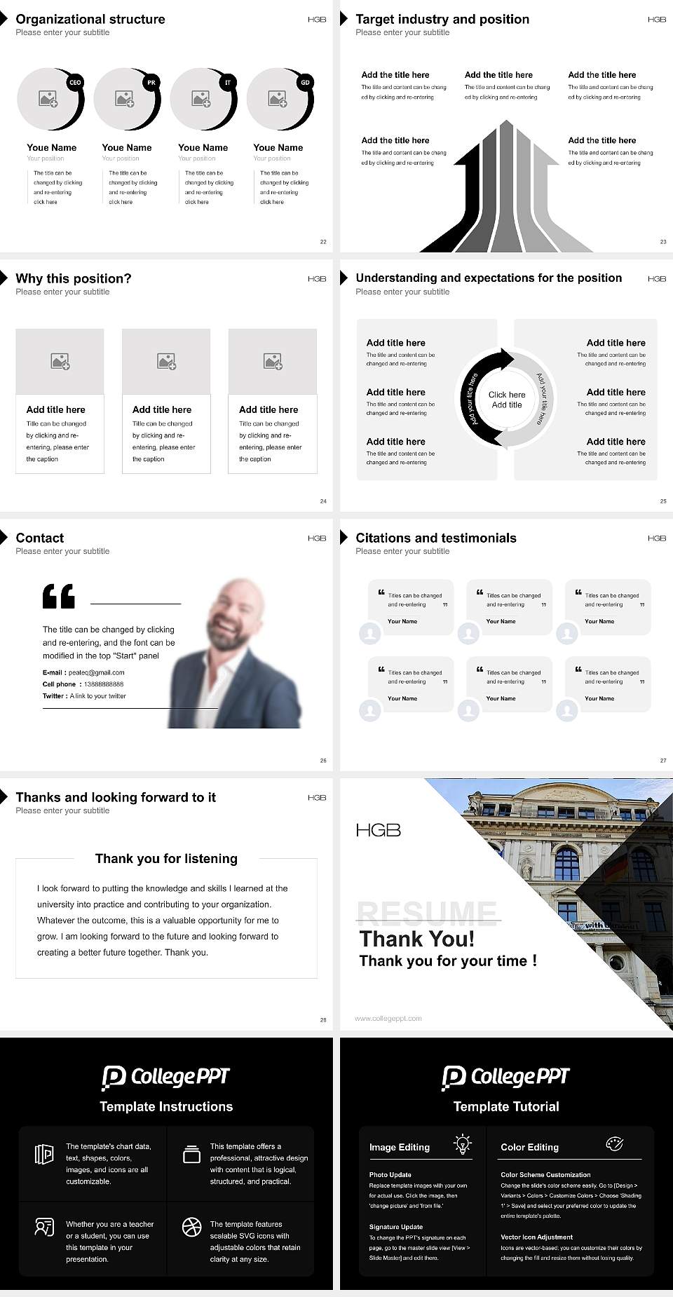 Leipzig Academy of Visual Arts Resume PPT Template4:3 ratio PPT effect preview image4