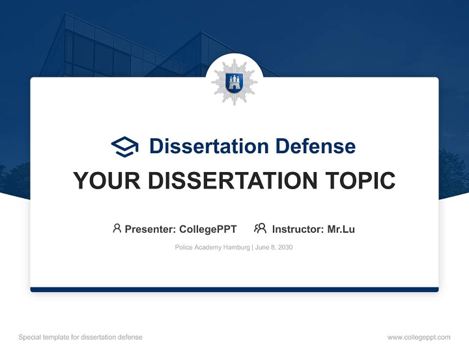Police Academy Hamburg Graduation Thesis Defense PPT Template4:3 ratio PPT effect preview image7