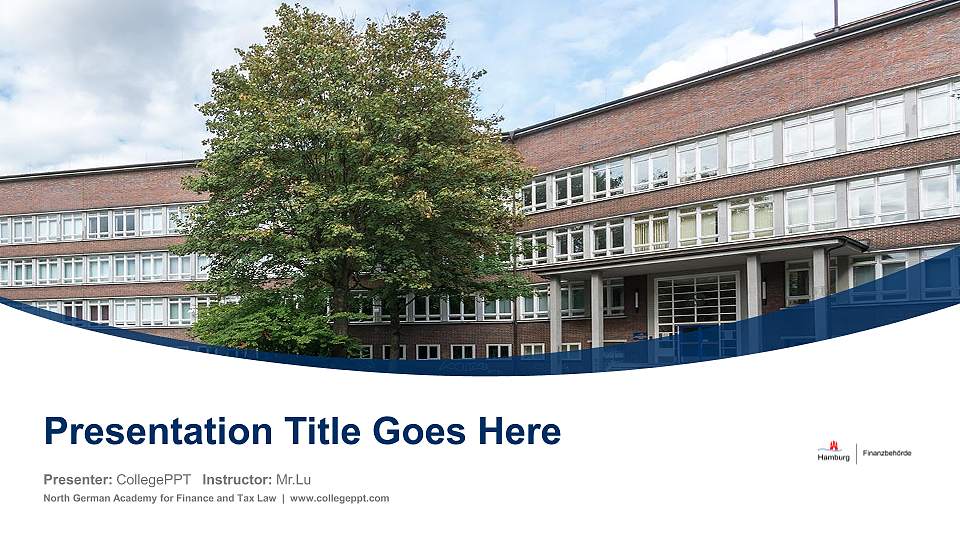 North German Academy for Finance and Tax Law Course/Courseware Creation PPT Template16:9 ratio PPT effect preview image