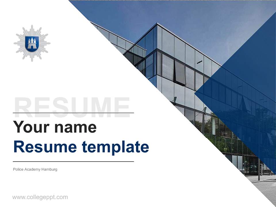 Police Academy Hamburg Resume PPT Template4:3 ratio PPT effect preview image5