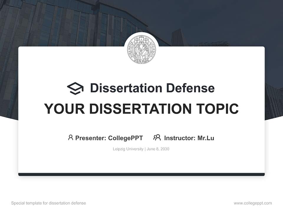 Leipzig University Graduation Thesis Defense PPT Template4:3 ratio PPT effect preview image7