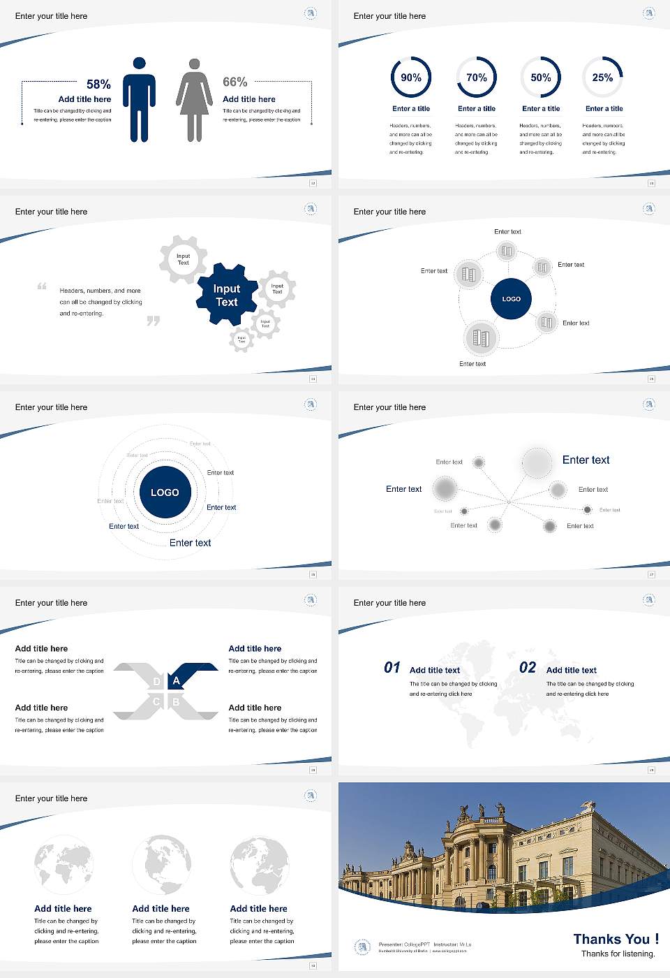 Humboldt University of Berlin Course/Courseware Creation PPT Template16:9 ratio PPT effect preview image4