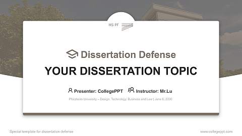 Pforzheim University – Design, Technology, Business and Law Graduation Thesis Defense PPT Template