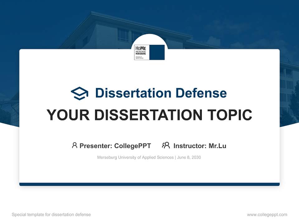 Merseburg University of Applied Sciences Graduation Thesis Defense PPT Template4:3 ratio PPT effect preview image7