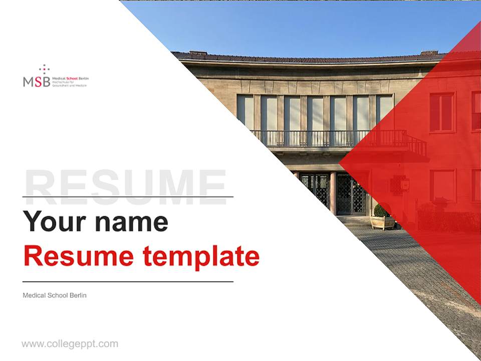 Medical School Berlin Resume PPT Template4:3 ratio PPT effect preview image5