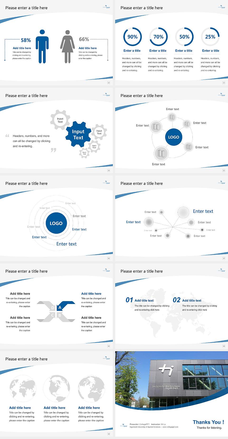 Ingolstadt University of Applied Sciences Course/Courseware Creation PPT Template4:3 ratio PPT effect preview image4