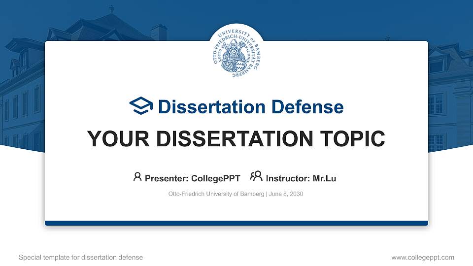 Otto-Friedrich University of Bamberg Graduation Thesis Defense PPT Template16:9 ratio PPT effect preview image