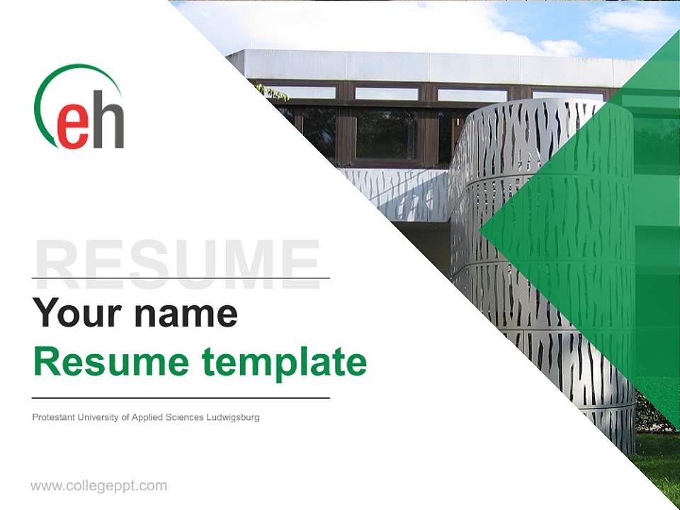 Protestant University of Applied Sciences Ludwigsburg Resume PPT Template4:3 ratio PPT effect preview image5