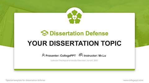Lutheran Theological University Oberursel Graduation Thesis Defense PPT Template