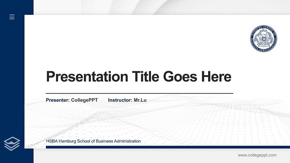 HSBA Hamburg School of Business Administration Thesis Proposal/Graduation Defense PPT Template16:9 ratio PPT effect preview image
