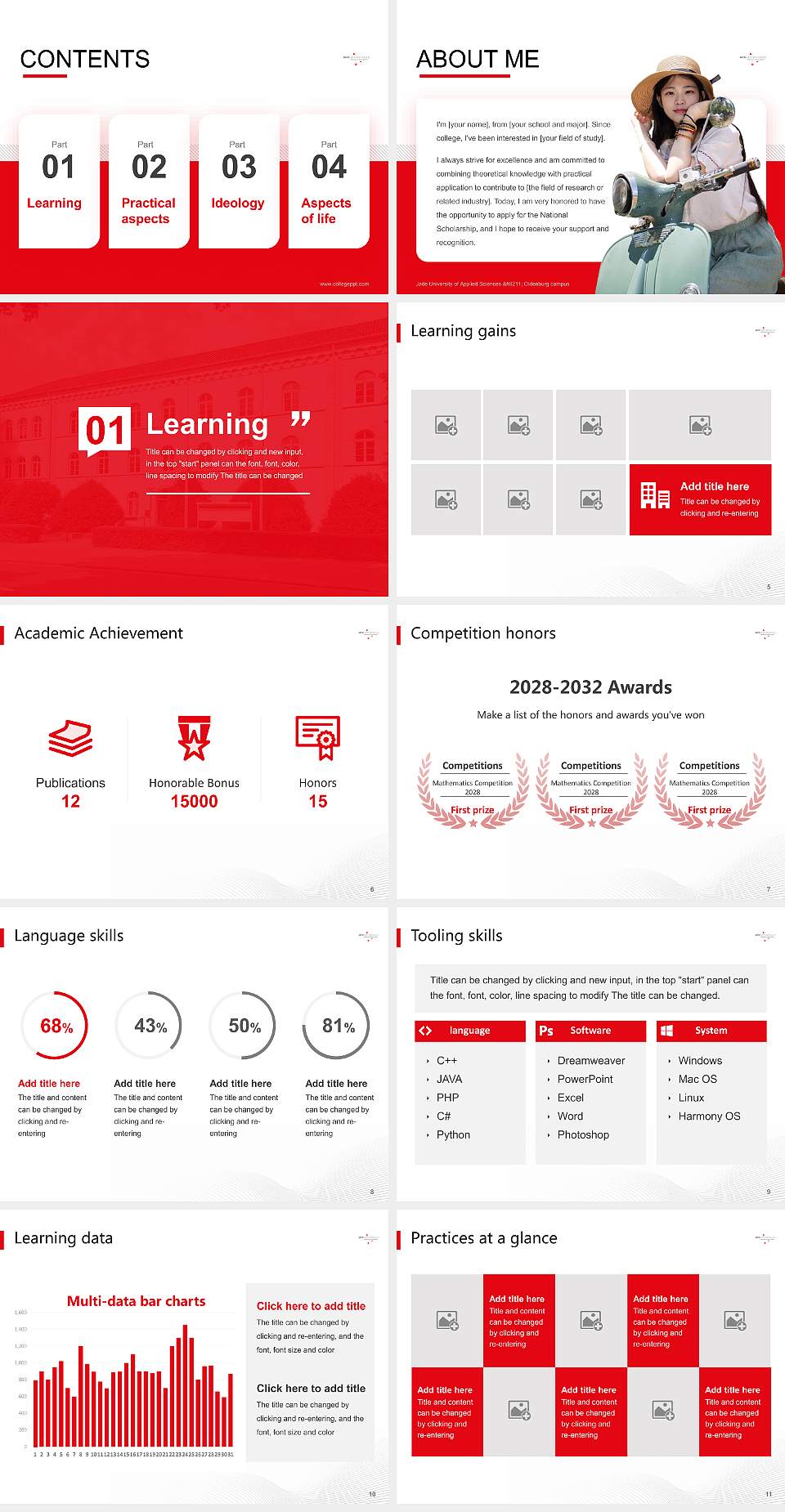 Jade University of Applied Sciences – Oldenburg campus National Scholarship Defense PPT Template4:3 ratio PPT effect preview image2