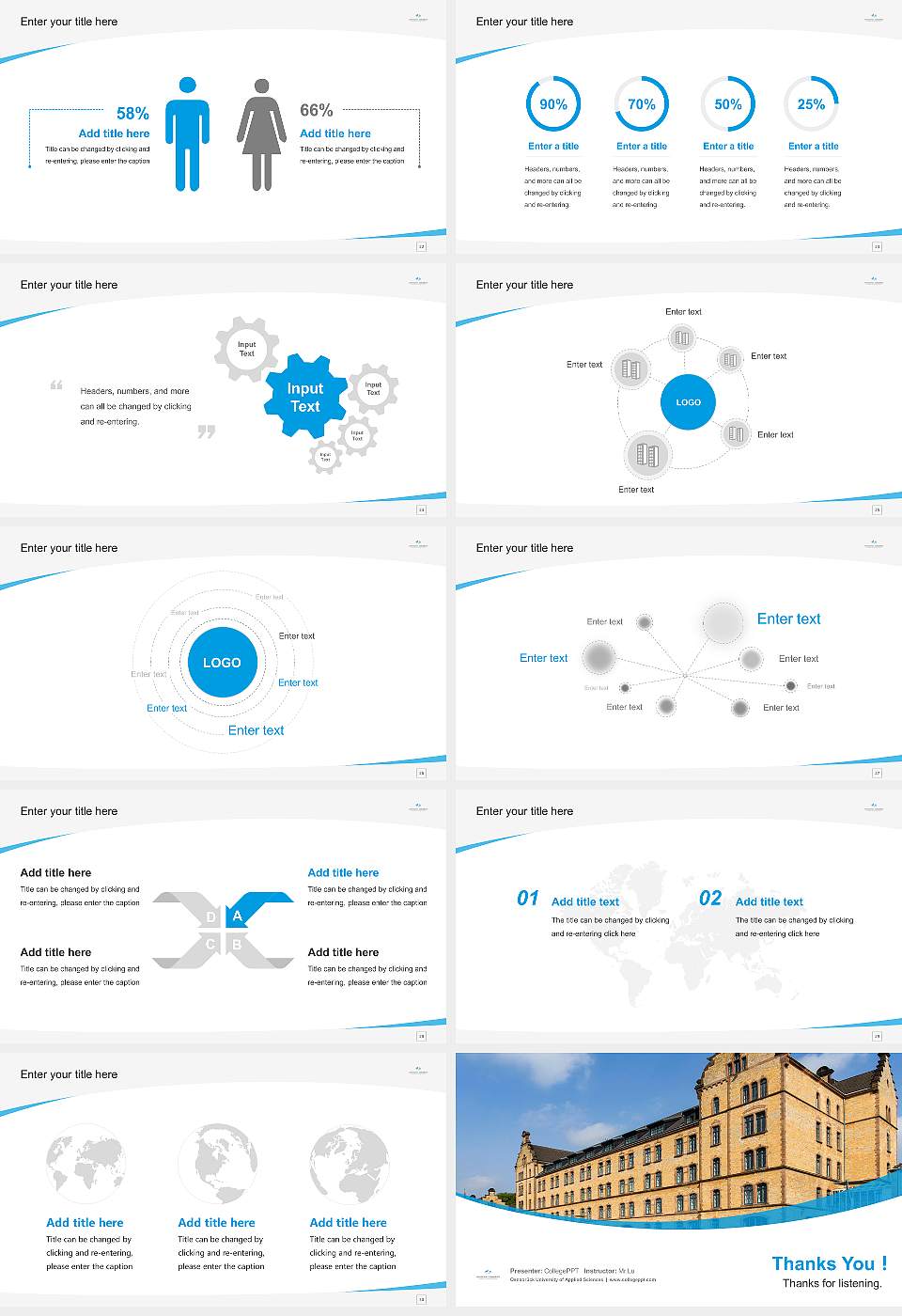 Osnabrück University of Applied Sciences Course/Courseware Creation PPT Template16:9 ratio PPT effect preview image4