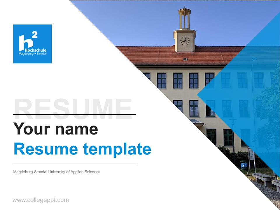 Magdeburg-Stendal University of Applied Sciences Resume PPT Template4:3 ratio PPT effect preview image5