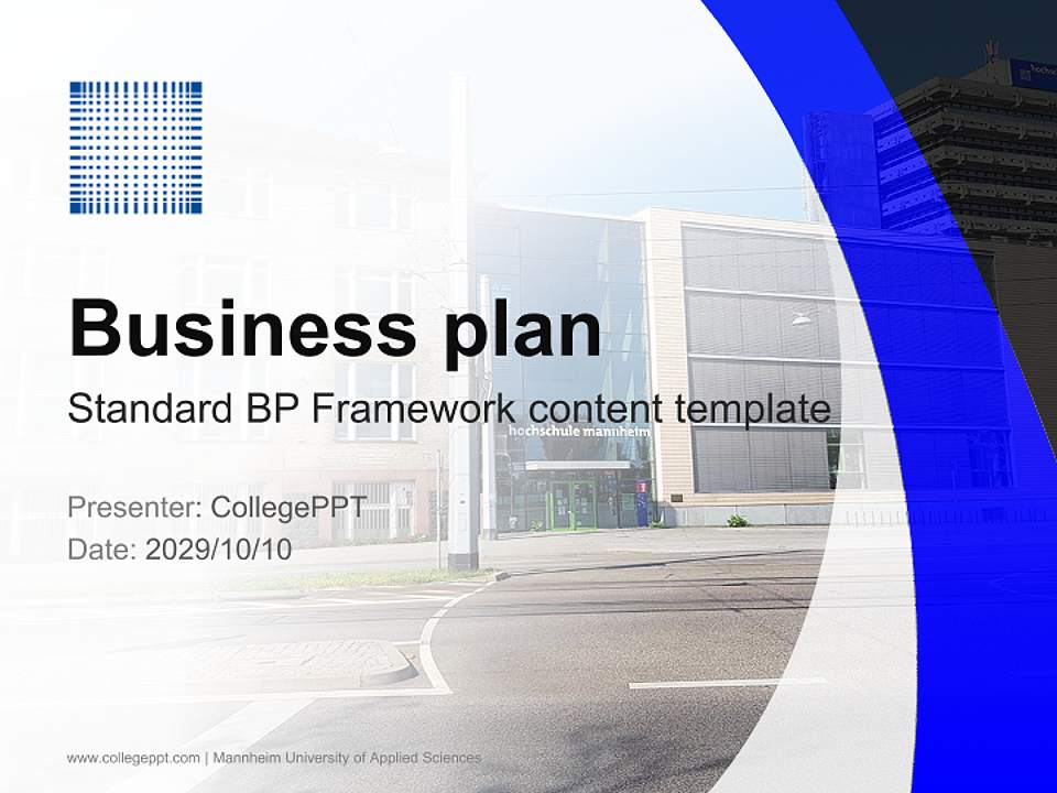 Mannheim University of Applied Sciences Competition/Entrepreneurship Contest PPT Template4:3 ratio PPT effect preview image9