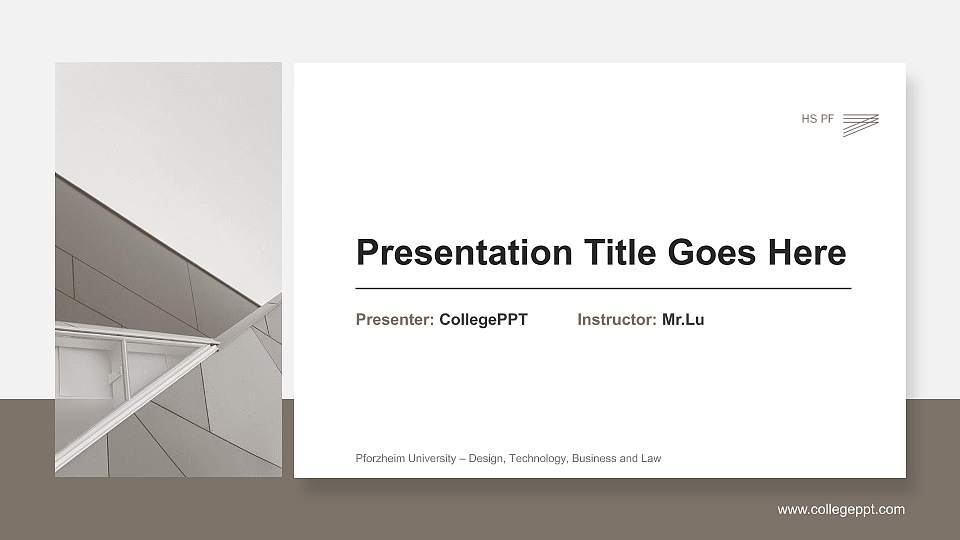 Pforzheim University – Design, Technology, Business and Law General PPT Template16:9 ratio PPT effect preview image