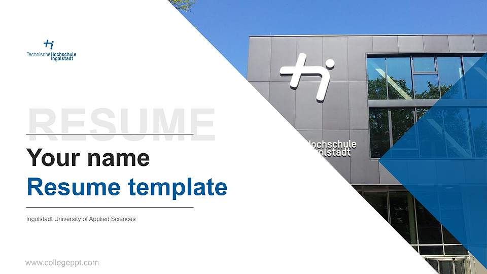 Ingolstadt University of Applied Sciences Resume PPT Template16:9 ratio PPT effect preview image