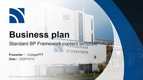 Niederrhein University of Applied Sciences Competition/Entrepreneurship Contest PPT Template