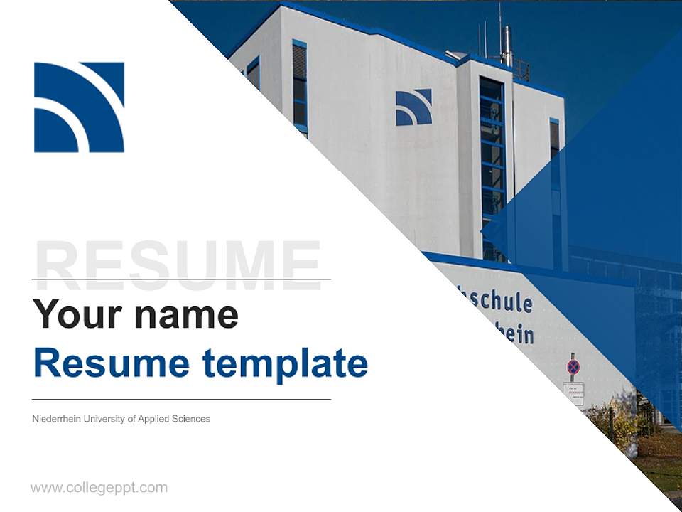 Niederrhein University of Applied Sciences Resume PPT Template4:3 ratio PPT effect preview image5