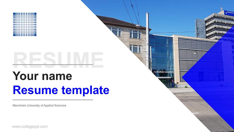 Mannheim University of Applied Sciences Resume PPT Template16:9 ratio PPT effect preview image