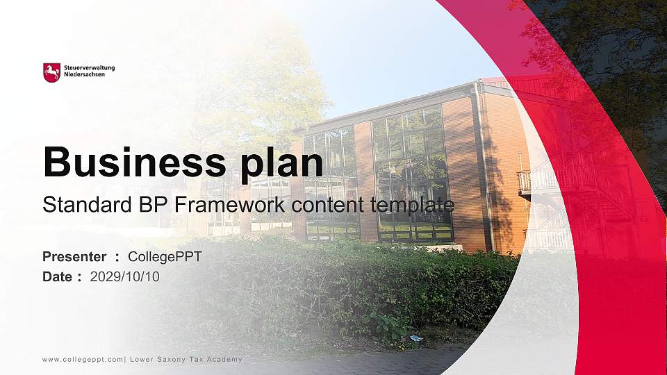 Lower Saxony Tax Academy Competition/Entrepreneurship Contest PPT Template16:9 ratio PPT effect preview image