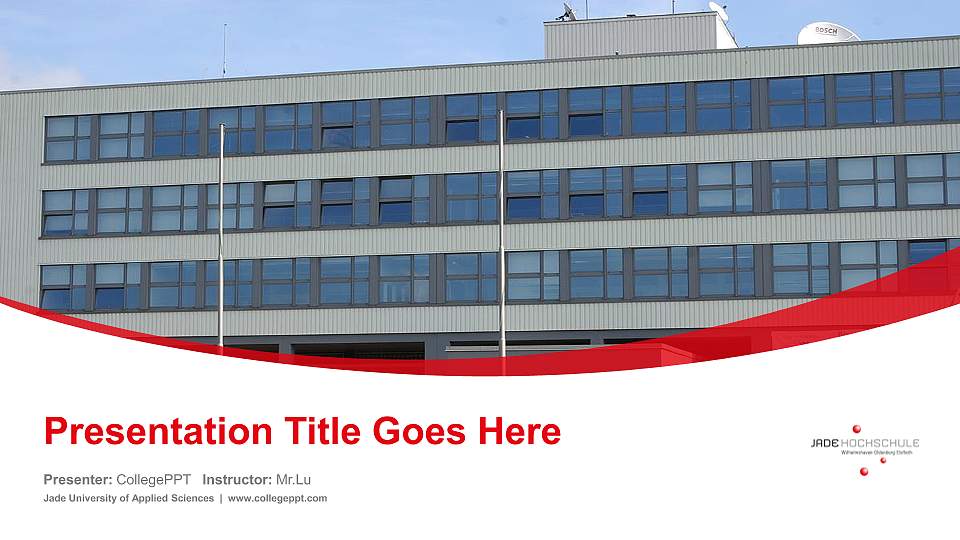 Jade University of Applied Sciences Course/Courseware Creation PPT Template16:9 ratio PPT effect preview image