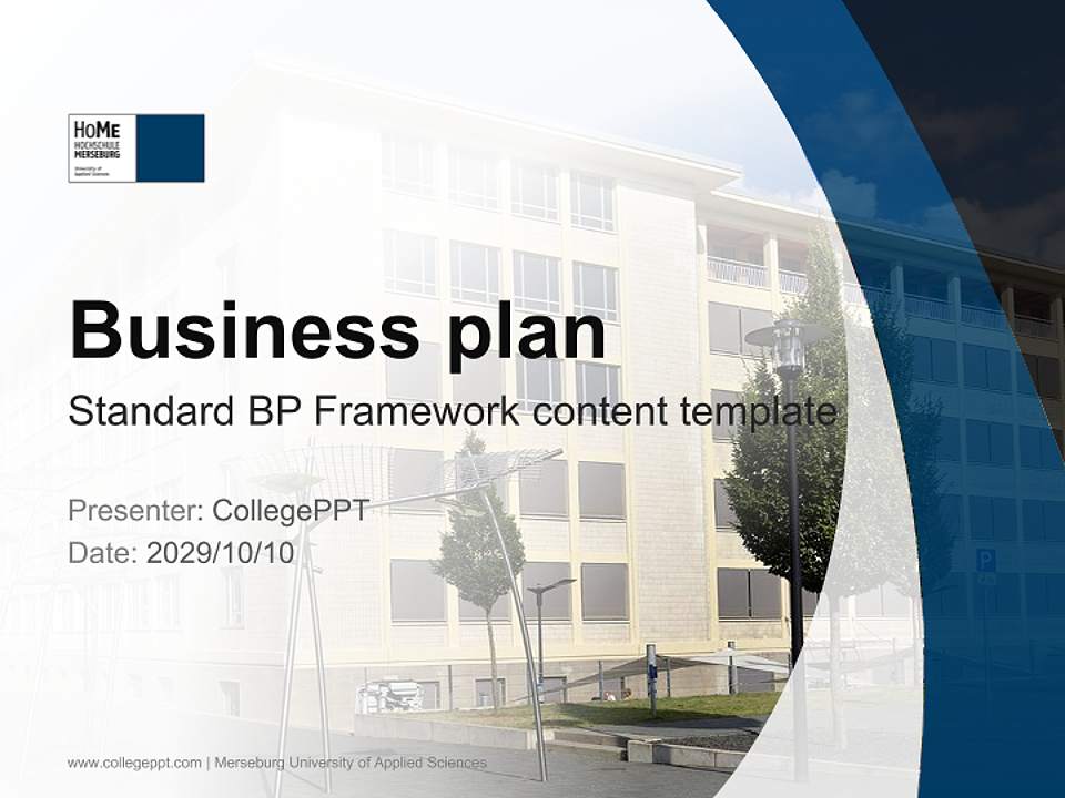 Merseburg University of Applied Sciences Competition/Entrepreneurship Contest PPT Template4:3 ratio PPT effect preview image9