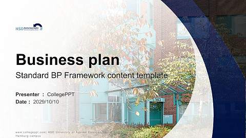 HSD University of Applied Sciences Döpfer – Hamburg campus Competition/Entrepreneurship Contest PPT Template