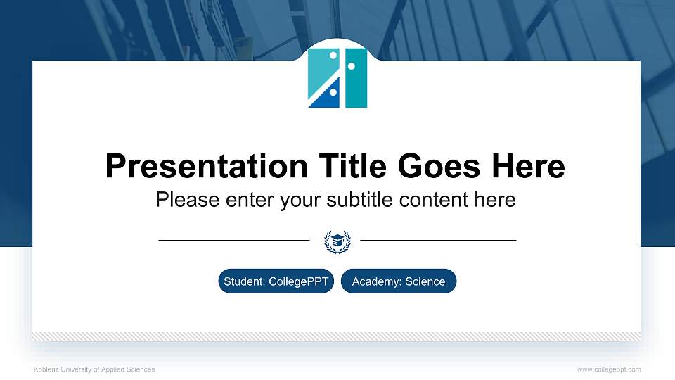 Koblenz University of Applied Sciences National Scholarship Defense PPT Template16:9 ratio PPT effect preview image