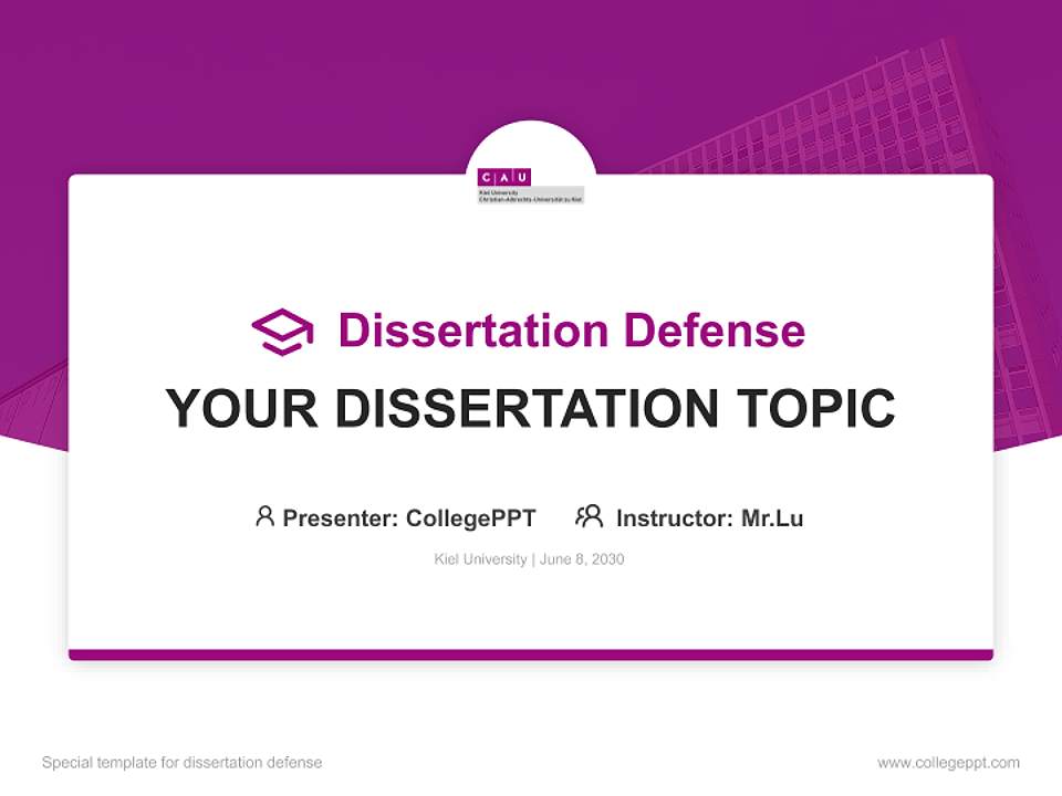 Kiel University Graduation Thesis Defense PPT Template4:3 ratio PPT effect preview image7