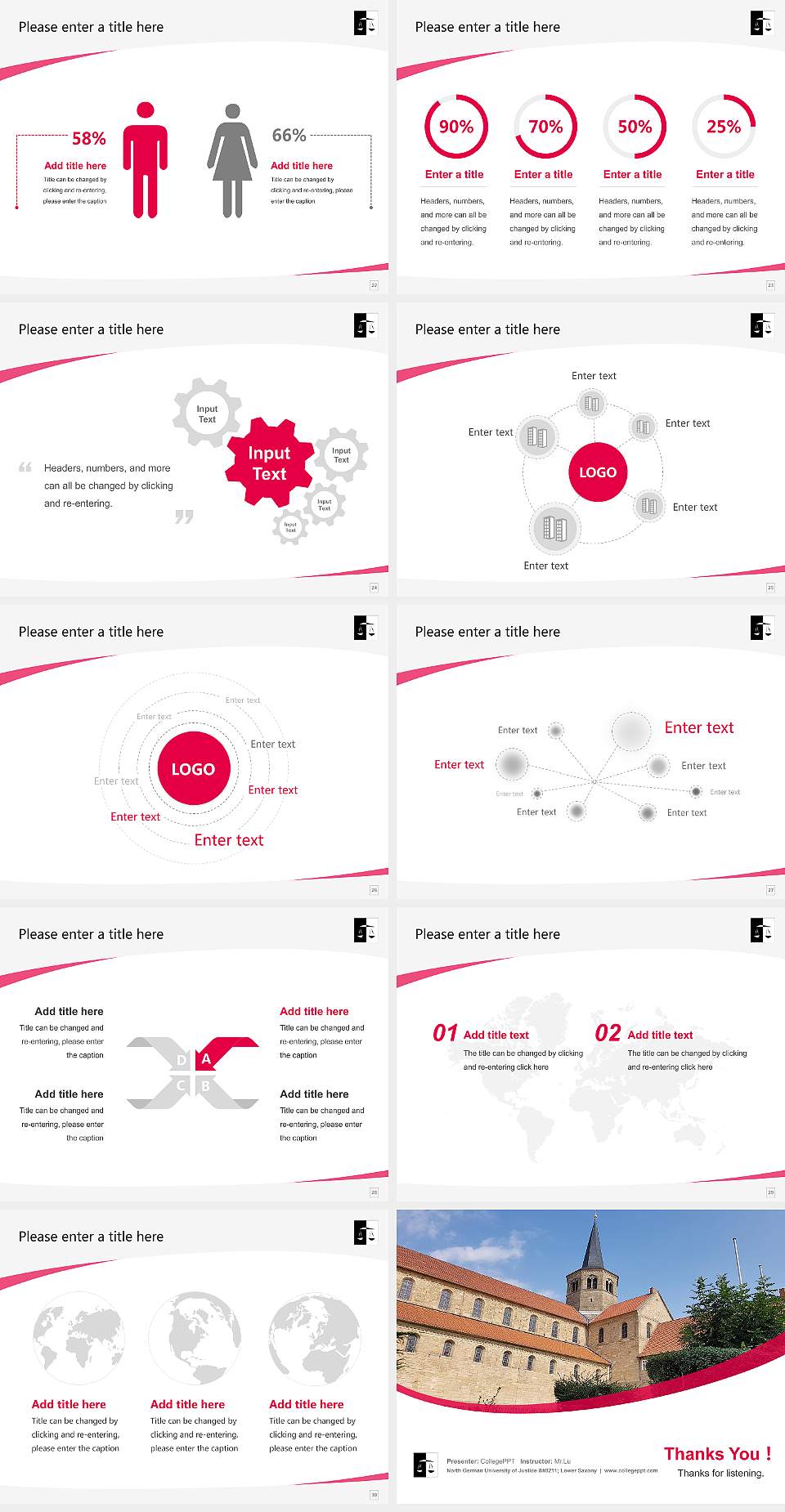 North German University of Justice – Lower Saxony Course/Courseware Creation PPT Template4:3 ratio PPT effect preview image4