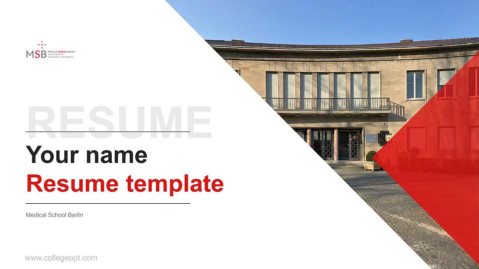 Medical School Berlin Resume PPT Template16:9 ratio PPT effect preview image