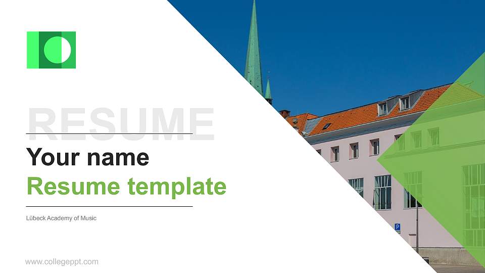 Lübeck Academy of Music Resume PPT Template16:9 ratio PPT effect preview image