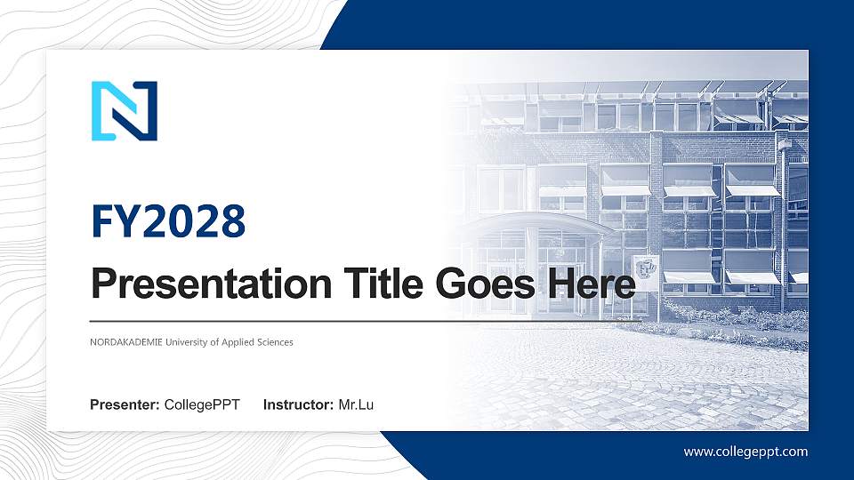 NORDAKADEMIE University of Applied Sciences Academic Presentation/Research Findings Report PPT Template16:9 ratio PPT effect preview image