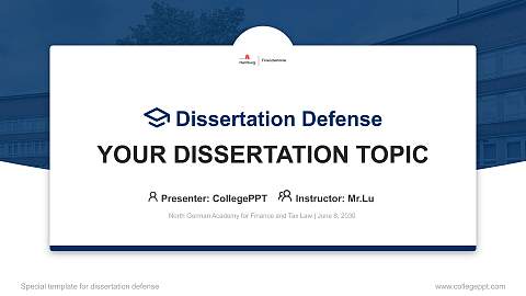 North German Academy for Finance and Tax Law Graduation Thesis Defense PPT Template
