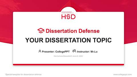 Hochschule Düsseldorf Graduation Thesis Defense PPT Template