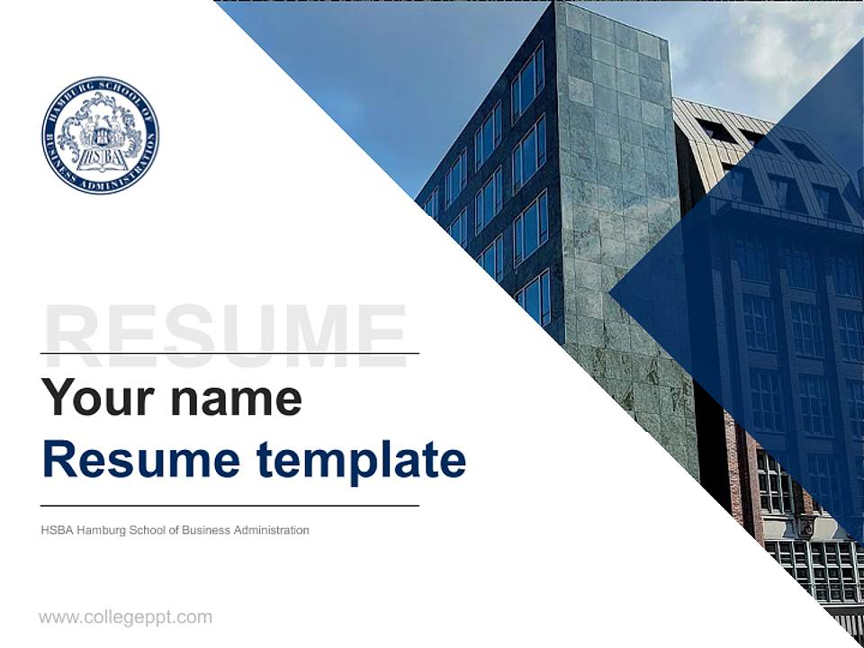 HSBA Hamburg School of Business Administration Resume PPT Template4:3 ratio PPT effect preview image5