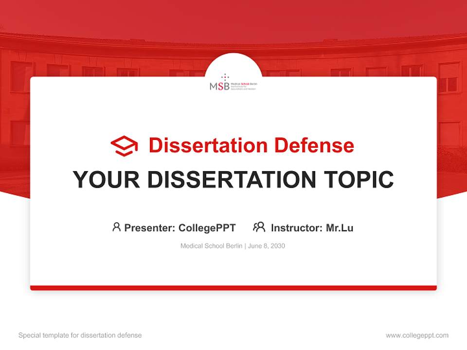Medical School Berlin Graduation Thesis Defense PPT Template4:3 ratio PPT effect preview image7