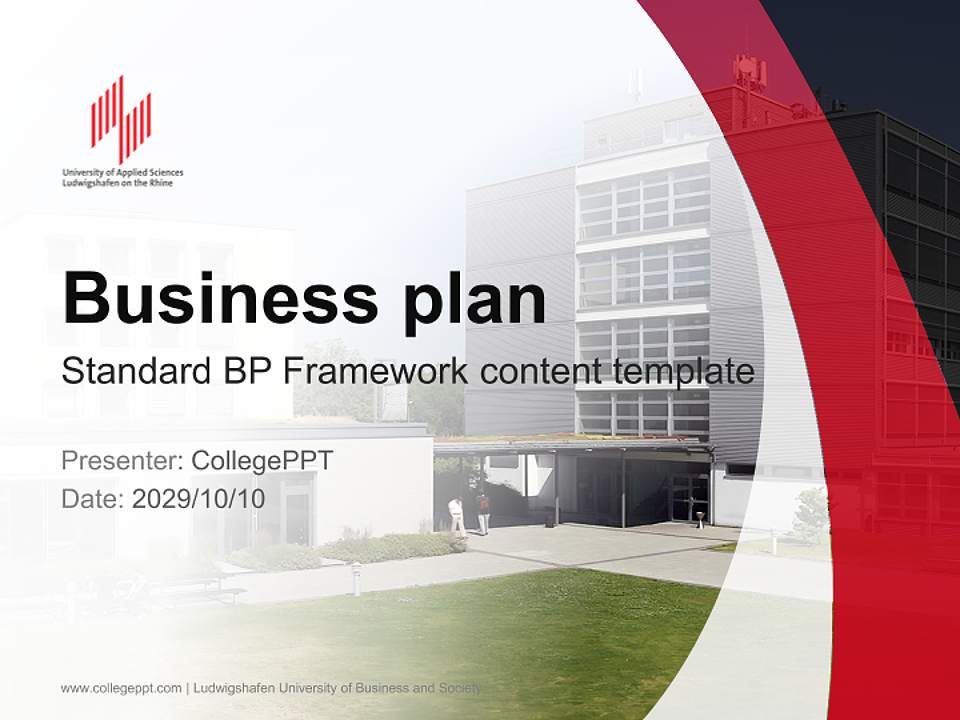 Ludwigshafen University of Business and Society Competition/Entrepreneurship Contest PPT Template4:3 ratio PPT effect preview image9