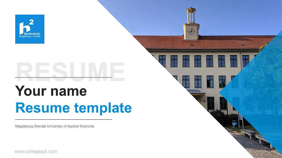 Magdeburg-Stendal University of Applied Sciences Resume PPT Template16:9 ratio PPT effect preview image