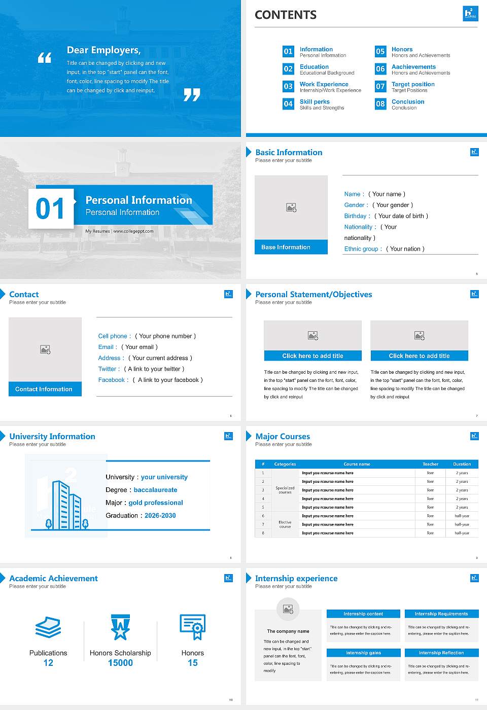Magdeburg-Stendal University of Applied Sciences Resume PPT Template16:9 ratio PPT effect preview image2