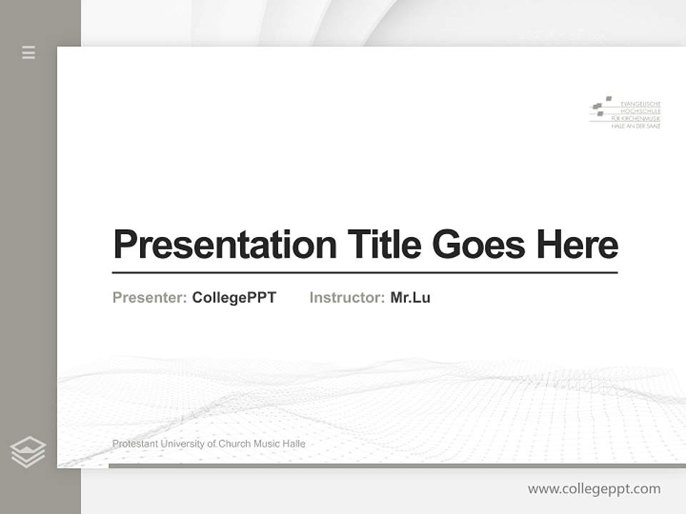 Protestant University of Church Music Halle Thesis Proposal/Graduation Defense PPT Template4:3 ratio PPT effect preview image5