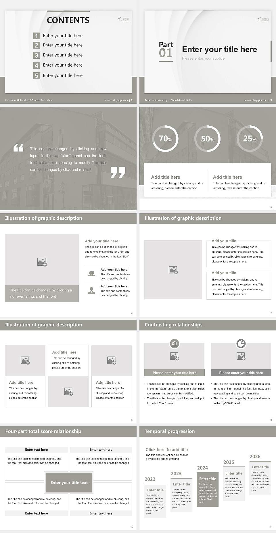 Protestant University of Church Music Halle Thesis Proposal/Graduation Defense PPT Template4:3 ratio PPT effect preview image2