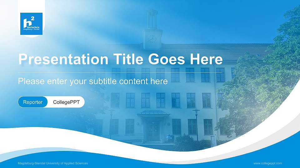 Magdeburg-Stendal University of Applied Sciences Lecture Sharing and Networking Event PPT Template16:9 ratio PPT effect preview image